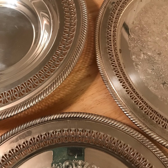 3pc “pure/fine” silver serving set includes a sml, lrg tray & matching bowl - Picture 5 of 12